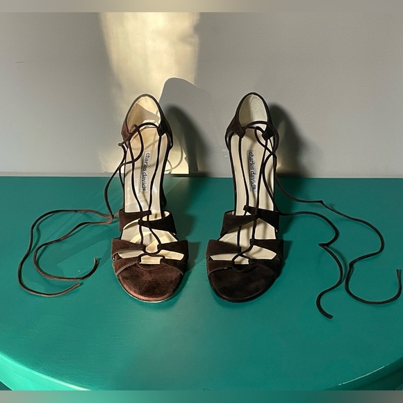 NWOT - Charles David “Sinful” Dark Brown Suede Lace Up Heels Sandals - Sz 8 - Picture 6 of 9